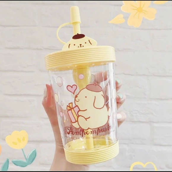 miniso Dining Miniso X Sanrio Pompompurin Tumbler Cup With Lid And Straw Poshmark